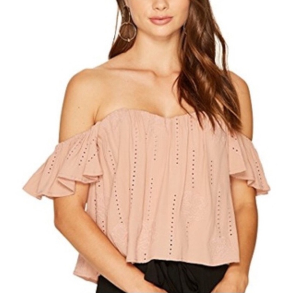 Astr Off-Shoulder Blush Top- Small